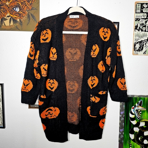 SHEIN 🎃 Pumpkin Cardigan - Picture 1 of 2